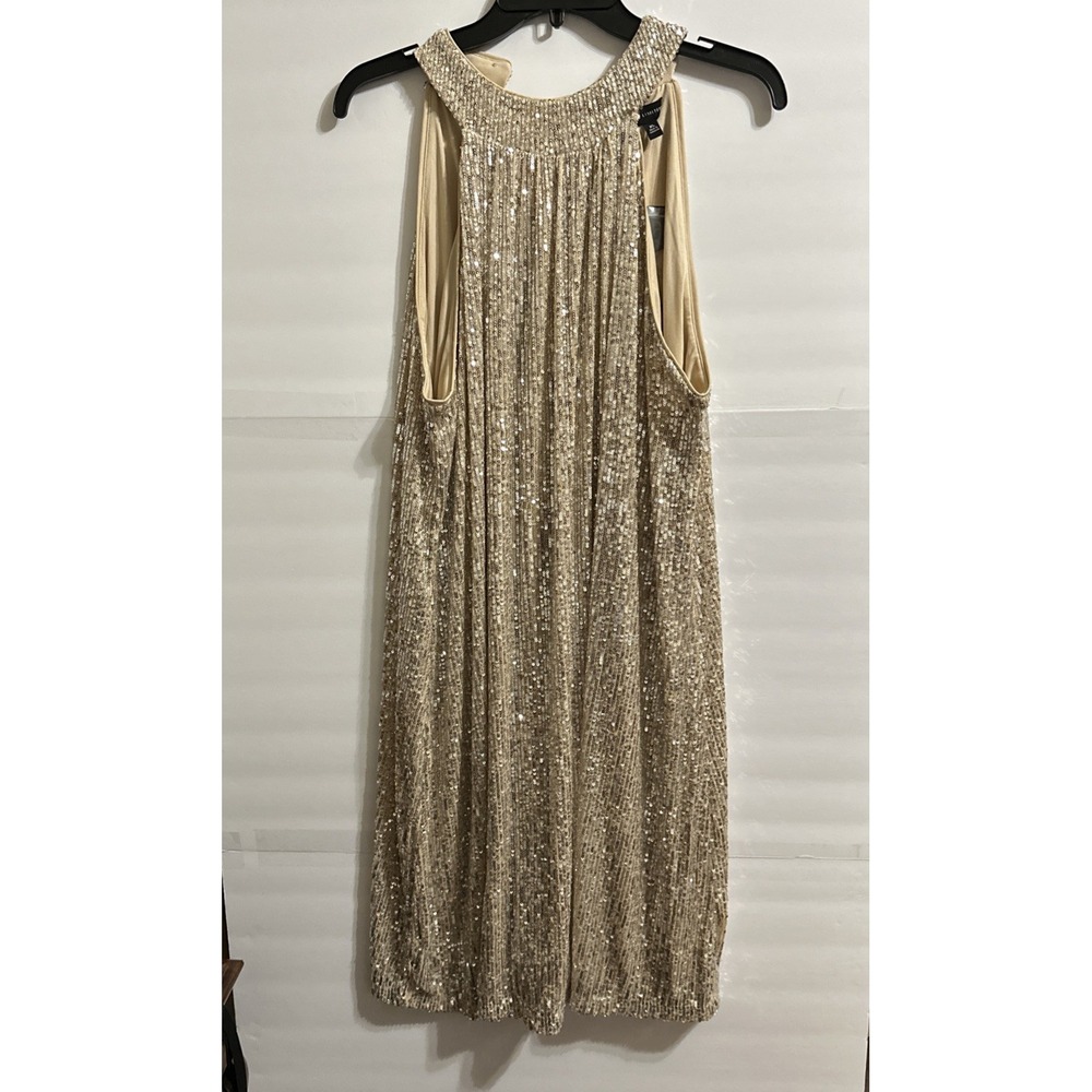 The limited New Women's Champagne Sequin Halter Sleeveless Top Size XL Party